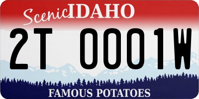 ID license plate 2T0001W