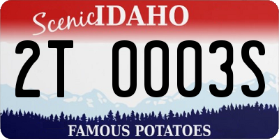 ID license plate 2T0003S