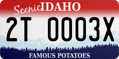 ID license plate 2T0003X