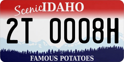 ID license plate 2T0008H