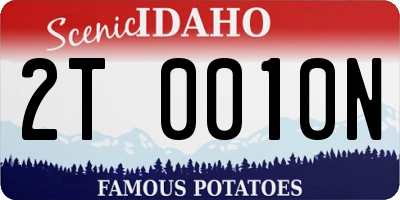 ID license plate 2T0010N