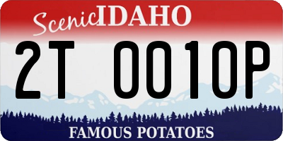 ID license plate 2T0010P