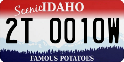 ID license plate 2T0010W