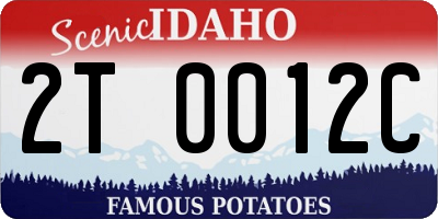 ID license plate 2T0012C