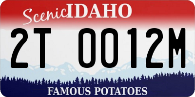 ID license plate 2T0012M