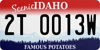 ID license plate 2T0013W