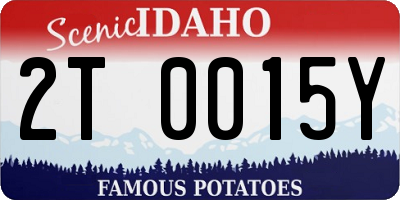ID license plate 2T0015Y