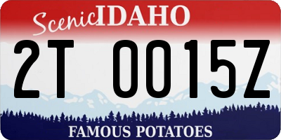 ID license plate 2T0015Z