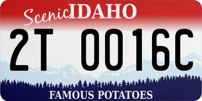 ID license plate 2T0016C