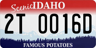 ID license plate 2T0016D