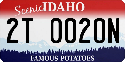 ID license plate 2T0020N
