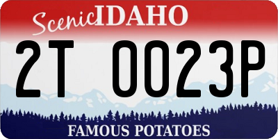 ID license plate 2T0023P