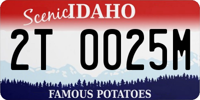ID license plate 2T0025M