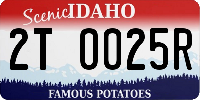 ID license plate 2T0025R
