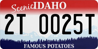 ID license plate 2T0025T