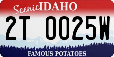 ID license plate 2T0025W