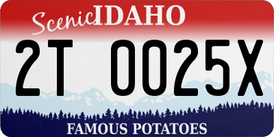 ID license plate 2T0025X