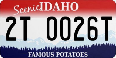 ID license plate 2T0026T