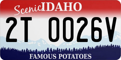 ID license plate 2T0026V