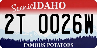 ID license plate 2T0026W