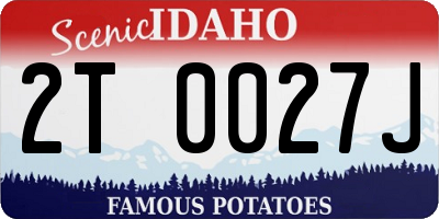 ID license plate 2T0027J