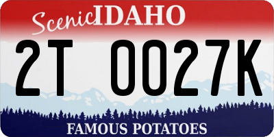 ID license plate 2T0027K