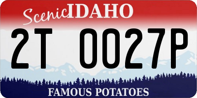 ID license plate 2T0027P