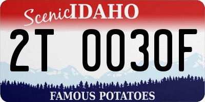 ID license plate 2T0030F