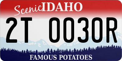 ID license plate 2T0030R