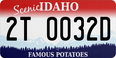 ID license plate 2T0032D