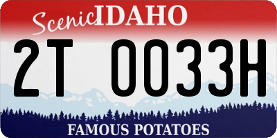 ID license plate 2T0033H