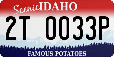 ID license plate 2T0033P