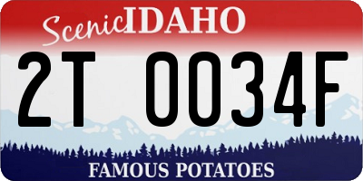 ID license plate 2T0034F