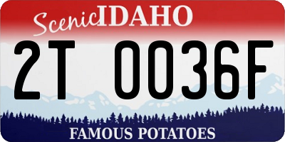 ID license plate 2T0036F
