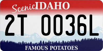 ID license plate 2T0036L