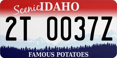 ID license plate 2T0037Z