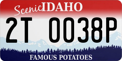 ID license plate 2T0038P