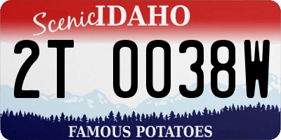 ID license plate 2T0038W