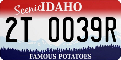 ID license plate 2T0039R