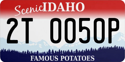 ID license plate 2T0050P
