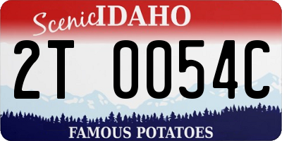ID license plate 2T0054C