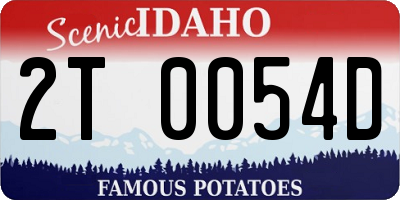 ID license plate 2T0054D