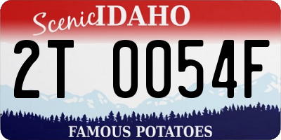 ID license plate 2T0054F