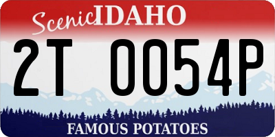 ID license plate 2T0054P