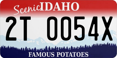 ID license plate 2T0054X