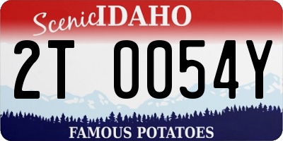 ID license plate 2T0054Y