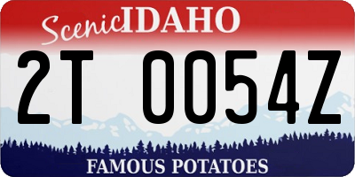 ID license plate 2T0054Z
