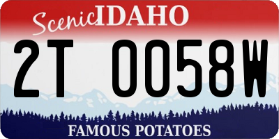 ID license plate 2T0058W