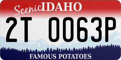 ID license plate 2T0063P
