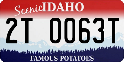 ID license plate 2T0063T
